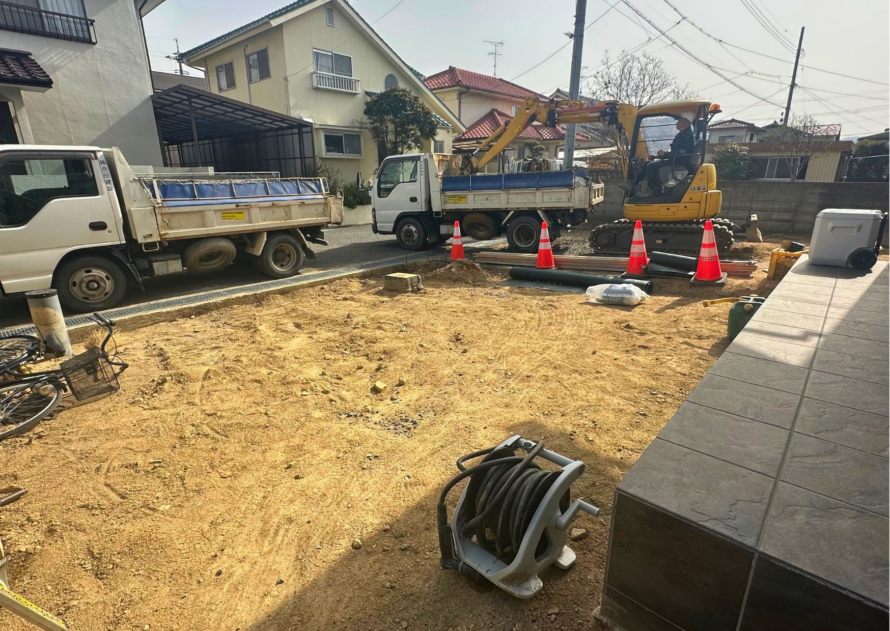 土間コン打設・カーポート設 | 施工事例 | (株)合田建設 |